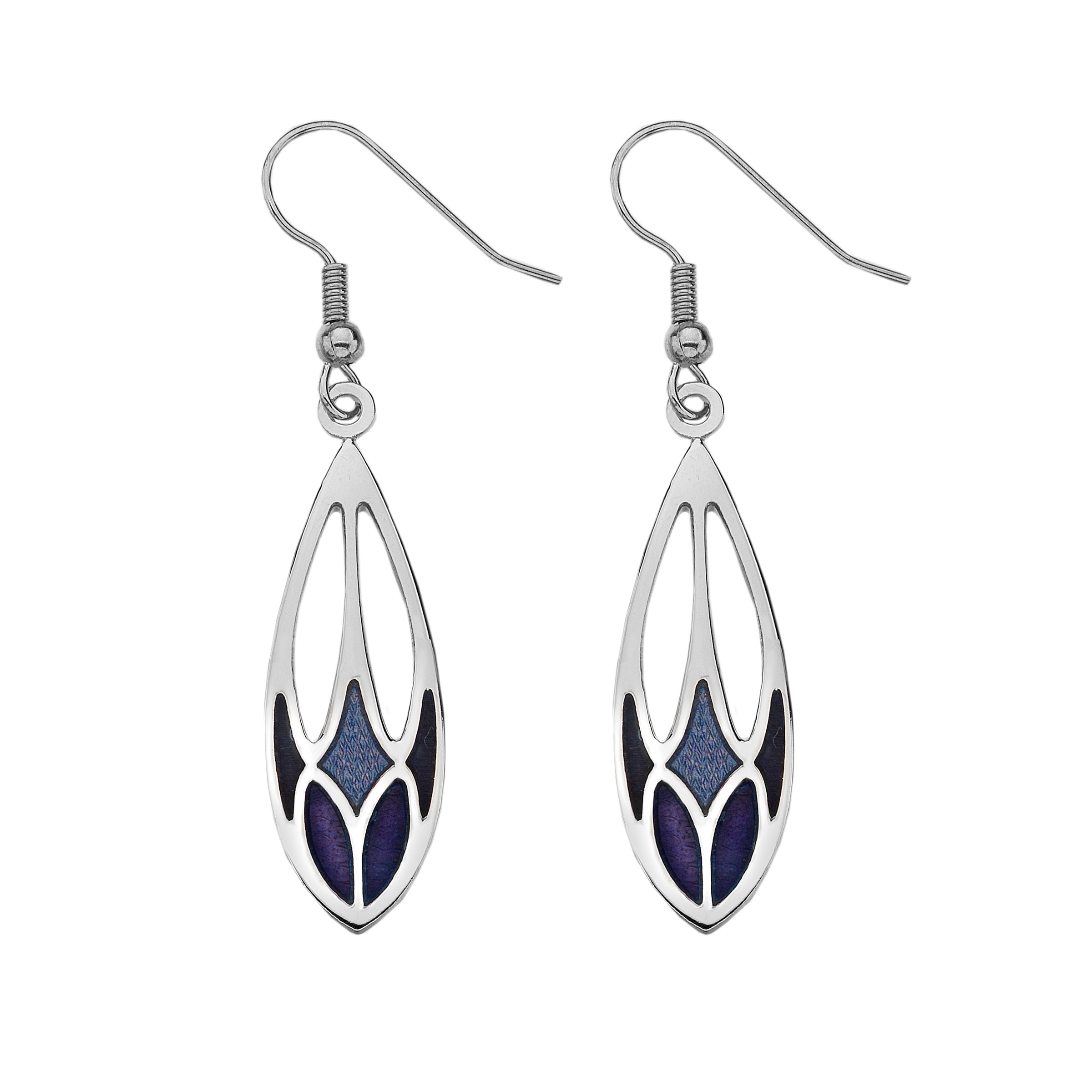 Purple Mackintosh Rose Buds Earrings